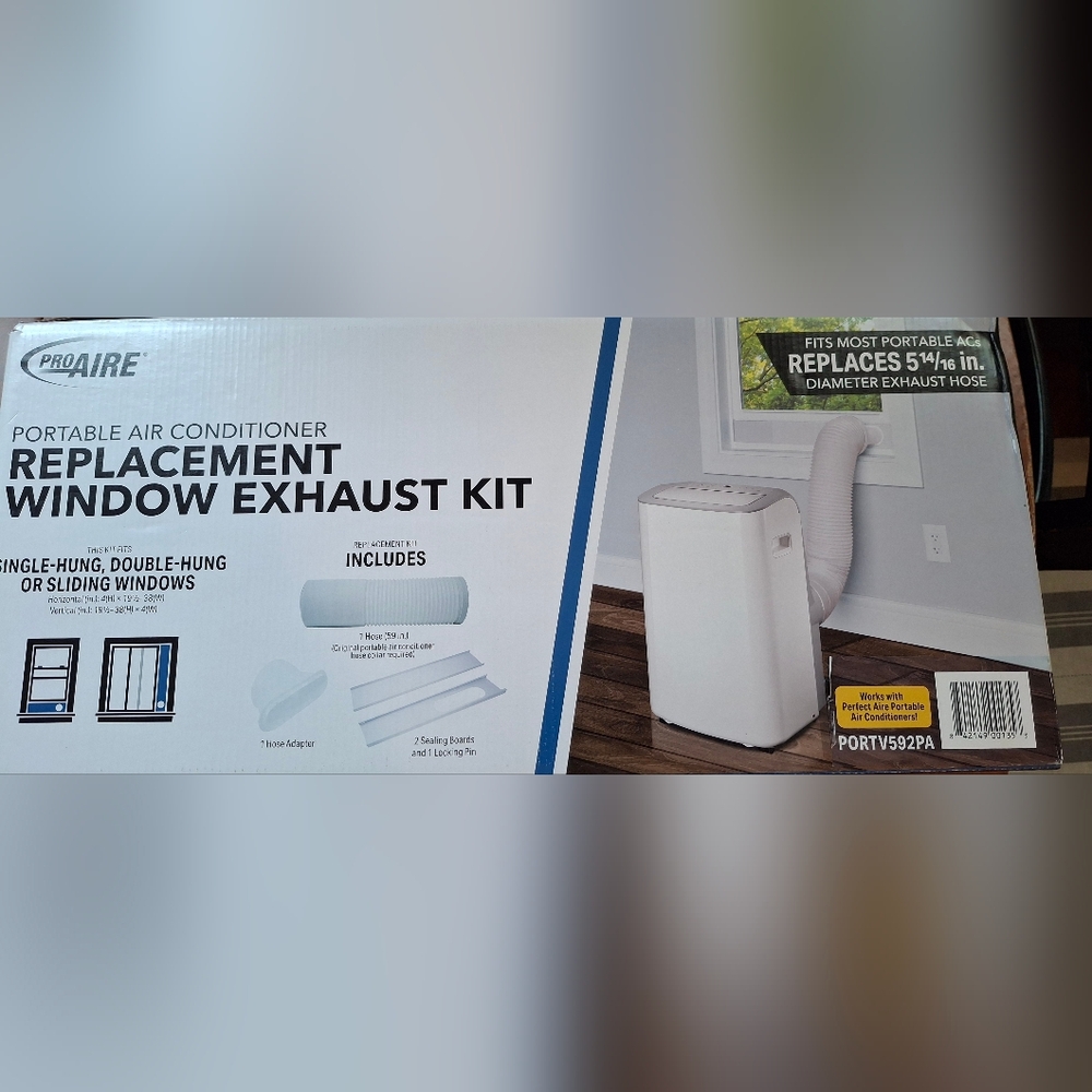 Perfect Aire AC Replacement Window Exhaust Kit White 7.5" x 10" PORTV592PA